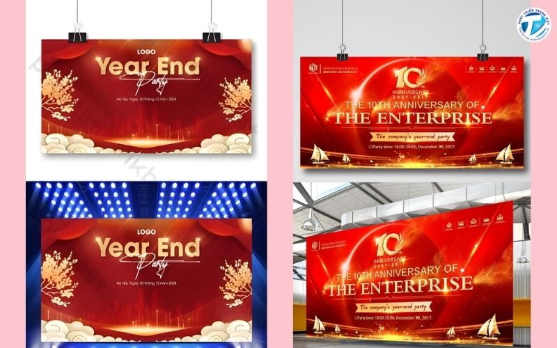 Mẫu băng rôn tất niên công ty sang trọng, chuyên nghiệp